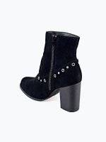 Faux suede studded booties
