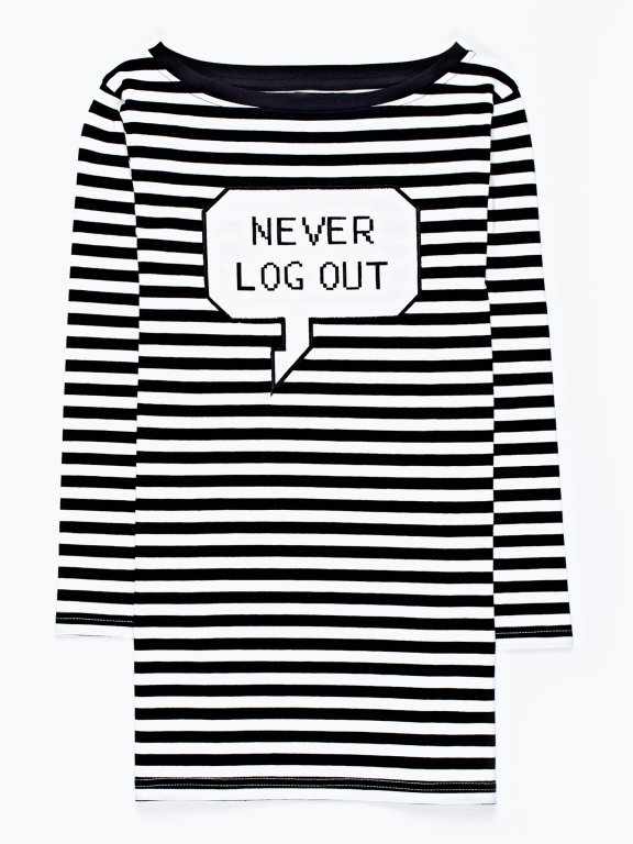 Striped t-shirt with patch