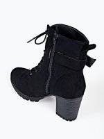 Lace-up ankle boots with buckle detail