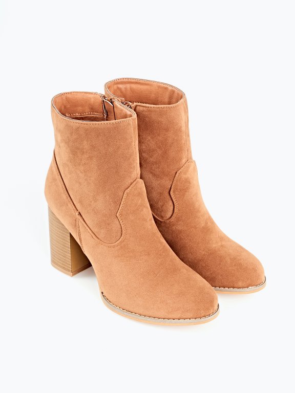 Faux suede booties