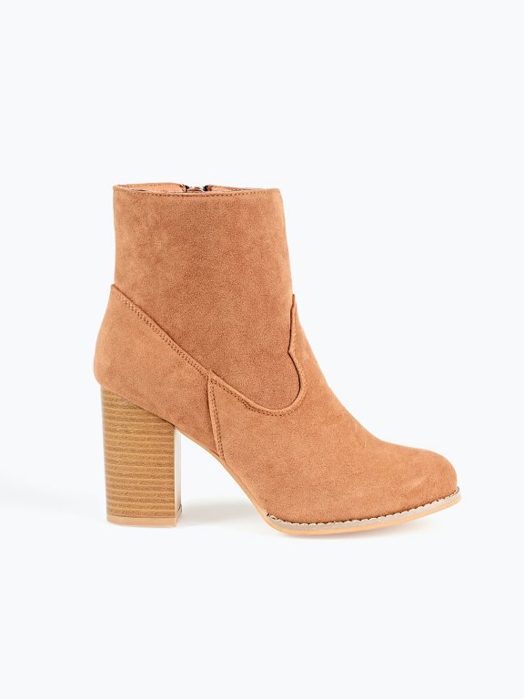 Faux suede booties