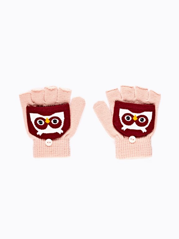 Fingerless owl gloves
