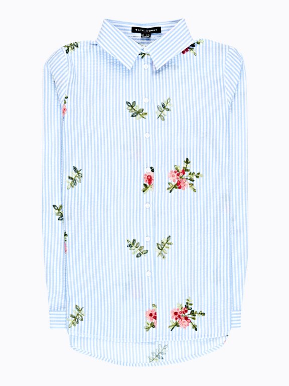 STRIPED SHIRT WITH EMROIDERY