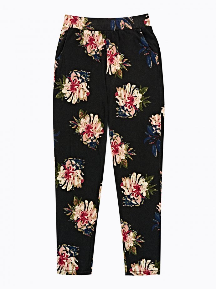 Luisaviaroma Girls Clothing Pants Sweatpants Flower Printed Cotton Sweatpants 