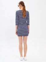 Striped dress with front lacing