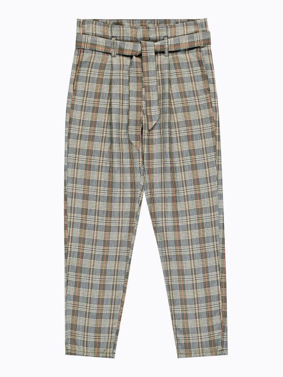PLAID PAPERBAG TROUSERS