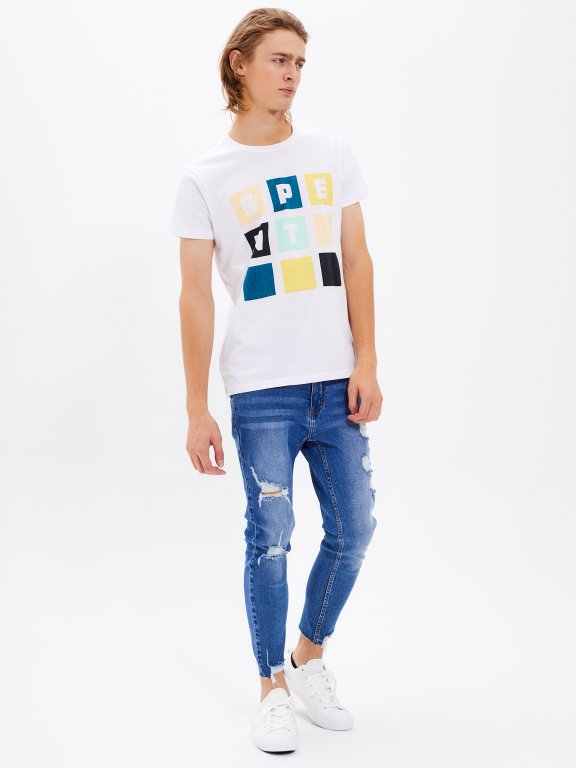 SLIM  FIT T-SHIRT WITH PRINT