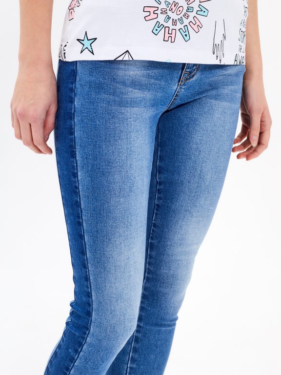 Skinny jeans with side panel