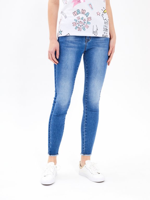 Skinny jeans with side panel