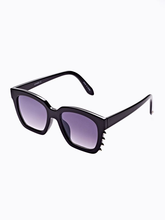SQUARE SUNGLASSES WITH SIDE STUDS