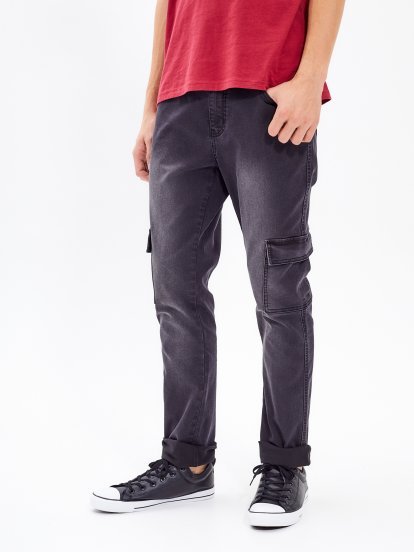 STRAIGHT FIT CARGO JEANS