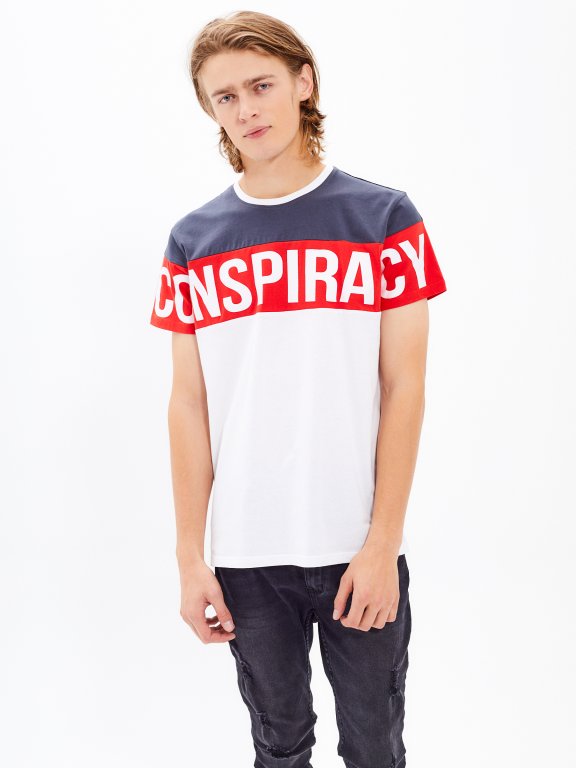 PANELED T-SHIRT WITH PRINT