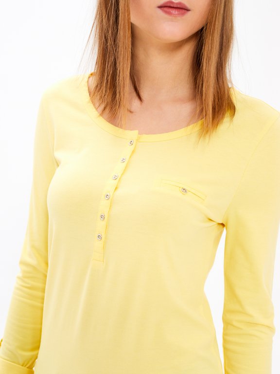 BASIC T-SHIRT WITH ROLL-UP SLEEVE