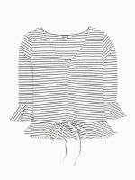 STRIPED TOP WITH RUFFLES