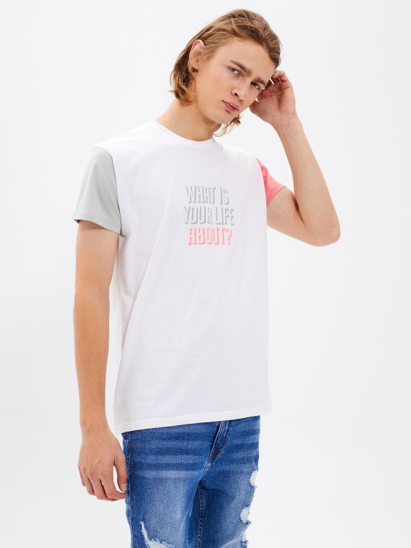 T-Shirt mit Kontrastärmeln