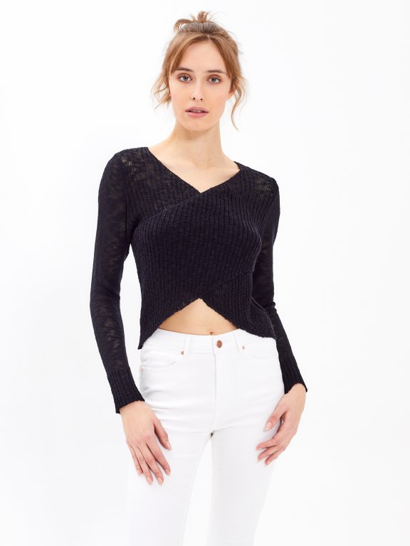 Wrap front pullover