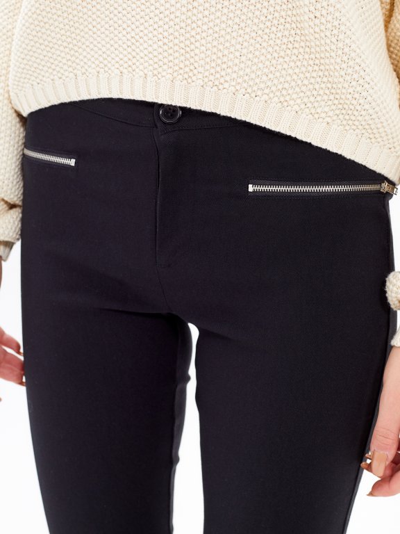 SKINNY TROUSERS WITH ZIPPERS