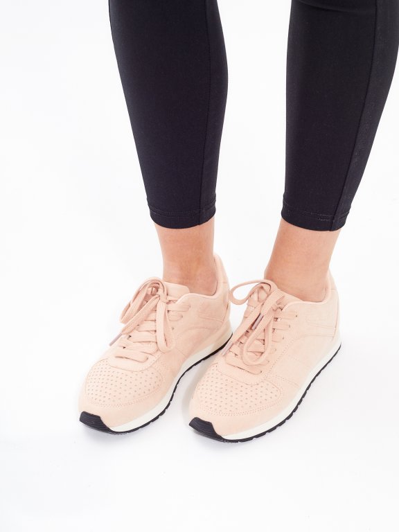 FAUX SUEDE LACE-UP SNEAKERS