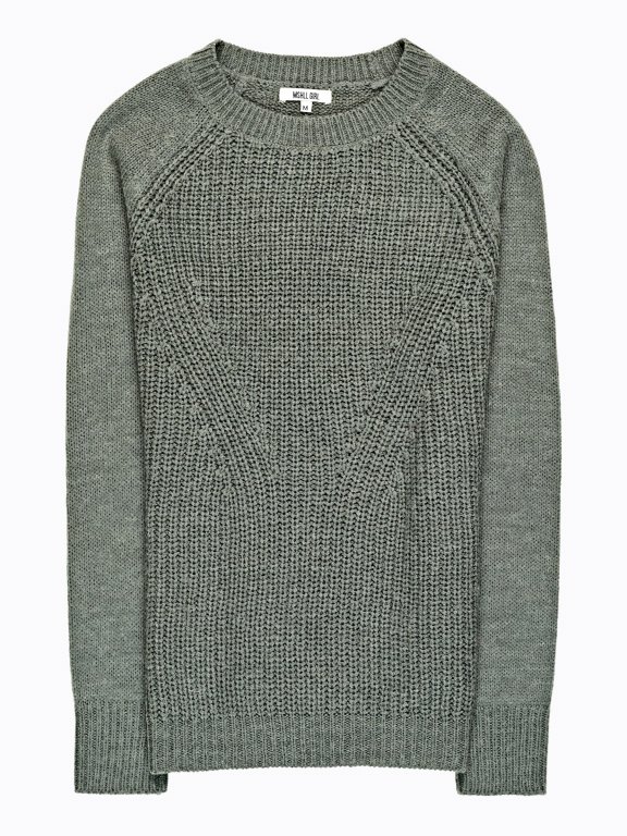 Sweter w strukturalny wzór z mieszanki wełny