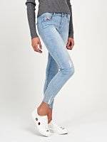 Cropped skinny jeans with rose embroidery