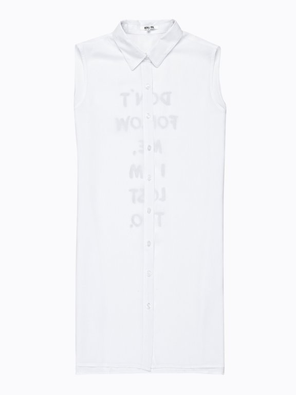 Longline sleeveless shirt with print on back
