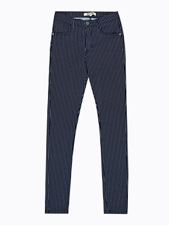 STRIPED SKINNY TROUSERS