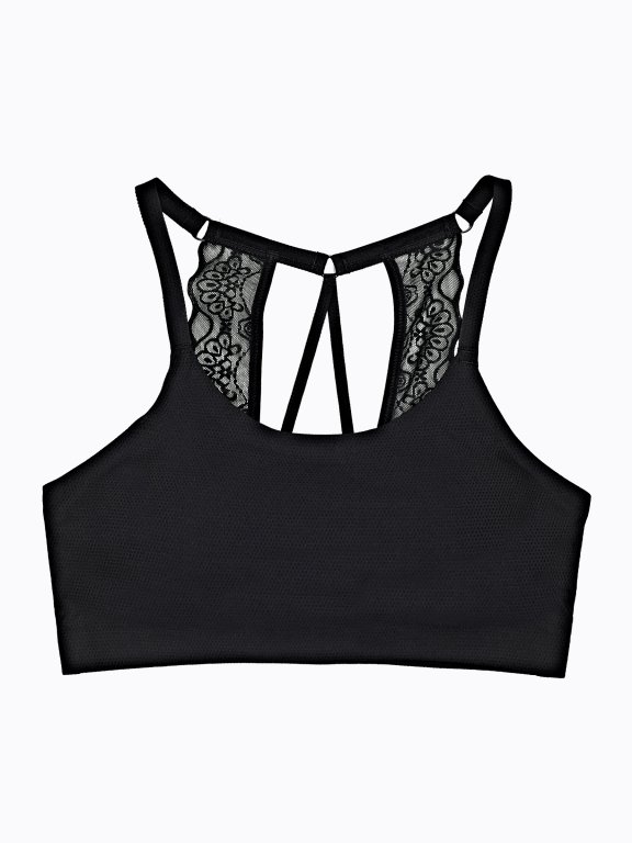 Padded bra with lace detail