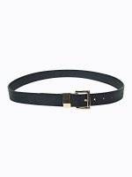 Faux leather belt with metal buckle