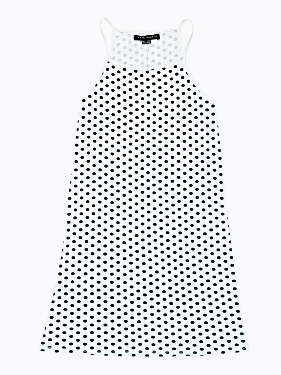 Polka dot print a-line top