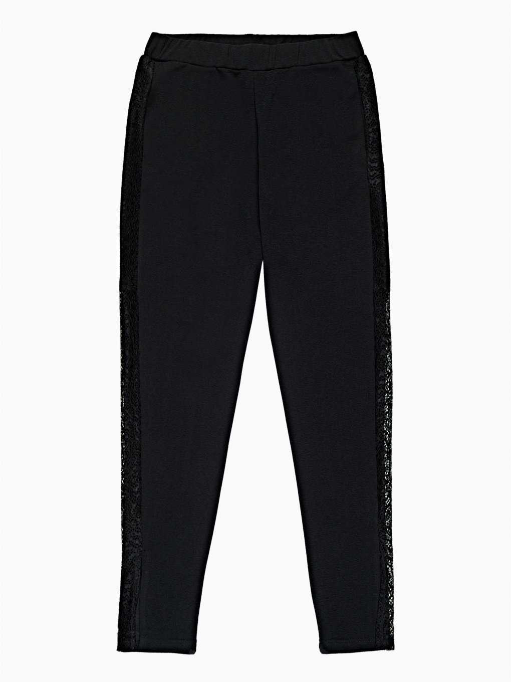 Trousers with lace panel
