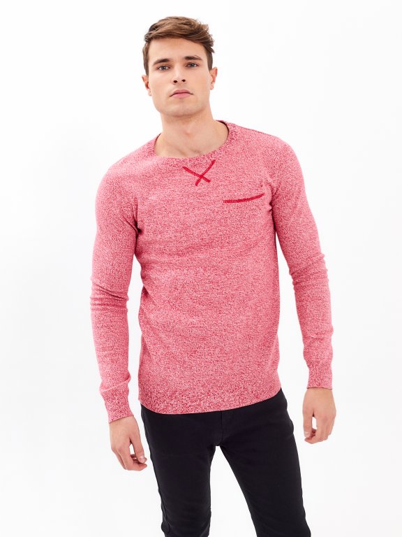 Marled jumper with chest pocket