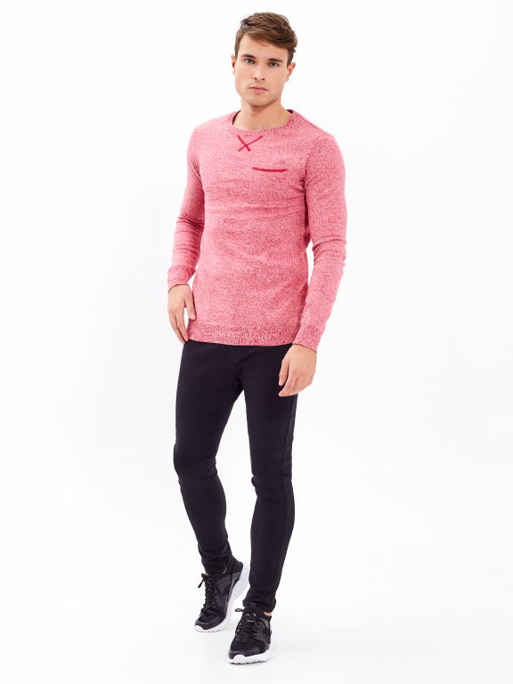 Marled jumper with chest pocket