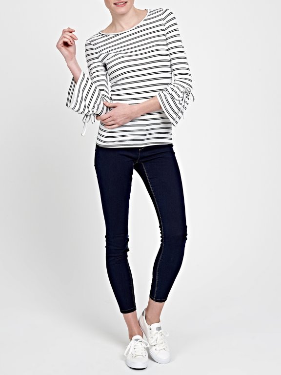BELL SLEEVE STRIPED TOP