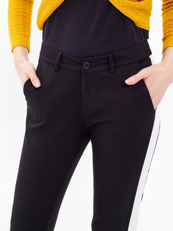 Chino trousers with side panel