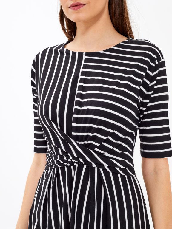 Striped dress with twist detail