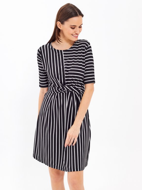 Striped dress with twist detail