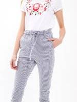Striped paper bag trousers