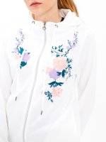 Zip-up hoodie with floral embroidery