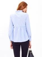 STRIPED PEPLUM SHIRT WITH EMBROIDERY