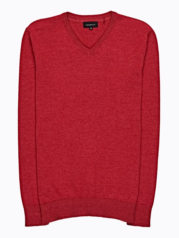 Jednoduchý svetr s véčkovým výstřihem