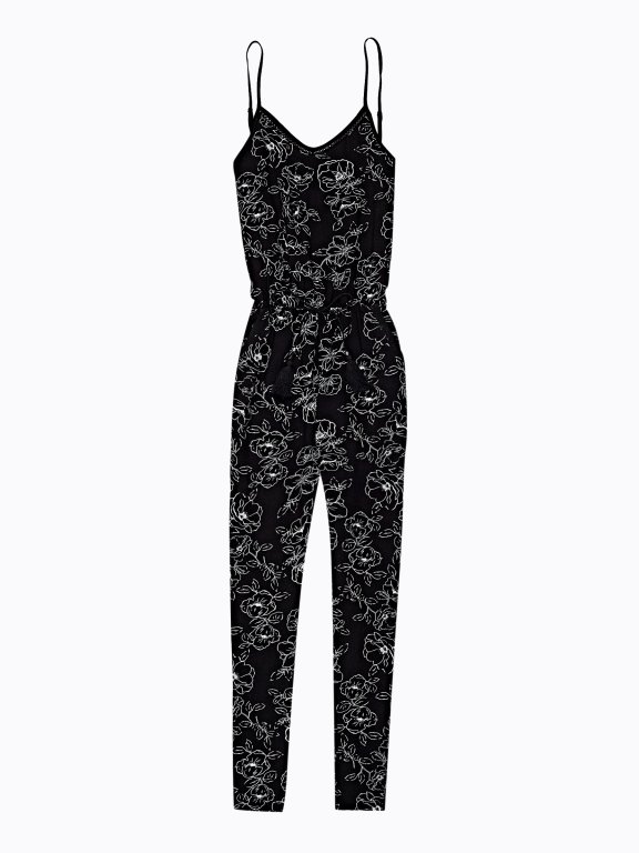 Printed strappy jumpsuit
