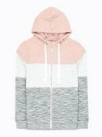 Paneled zip-up hoodie