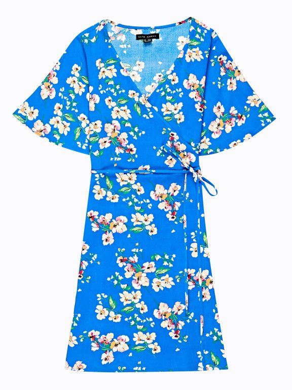 Kopertowa sukienka z nadrukiem kwiatowym
