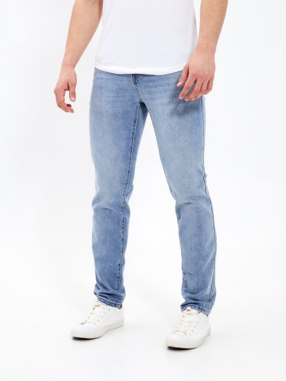 Basic cotton straight fit jeans