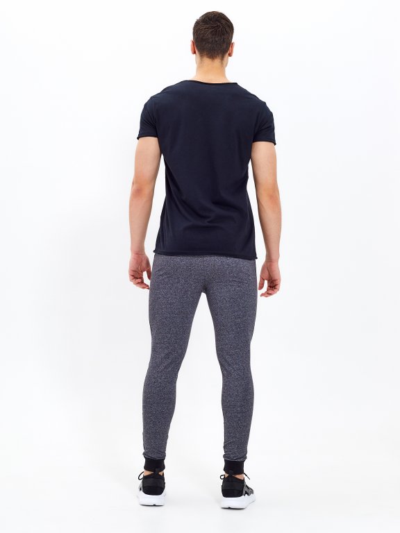 Stretch sweatpants with side panel
