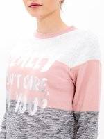 Paneled sweatshirt with message print