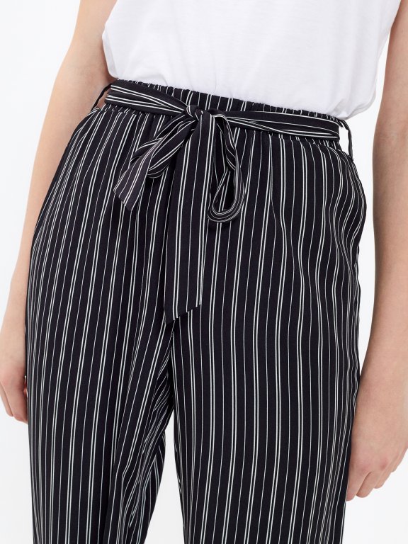 Striped wide-leg trousers