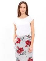 Floral print bodycon skirt