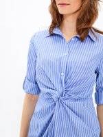 Striped shirt dress with knot