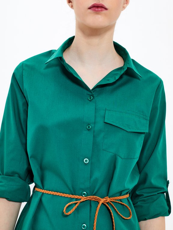 Longline shirt with belt